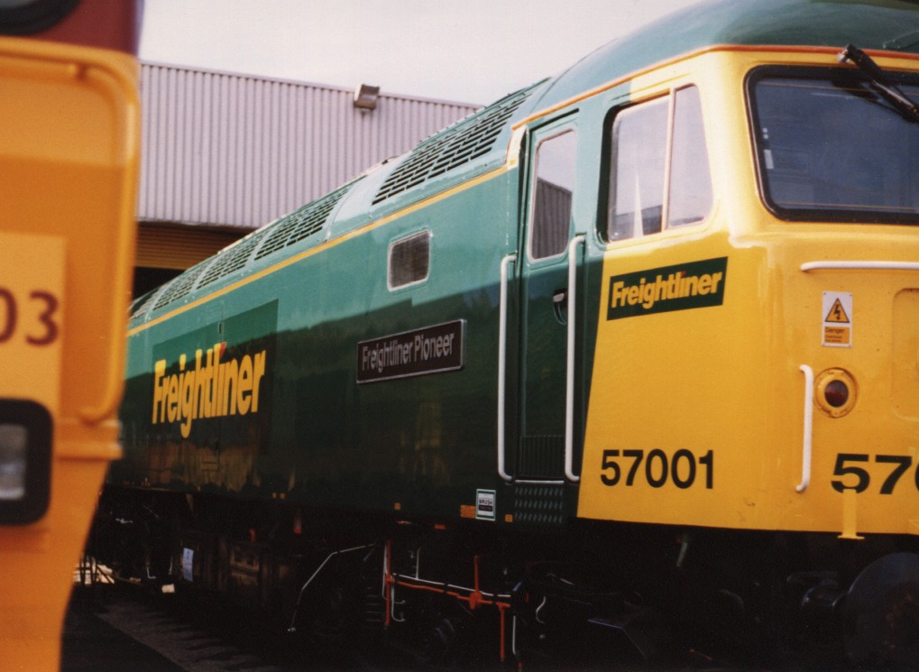 57001 in Freightliner Livery at Toton.