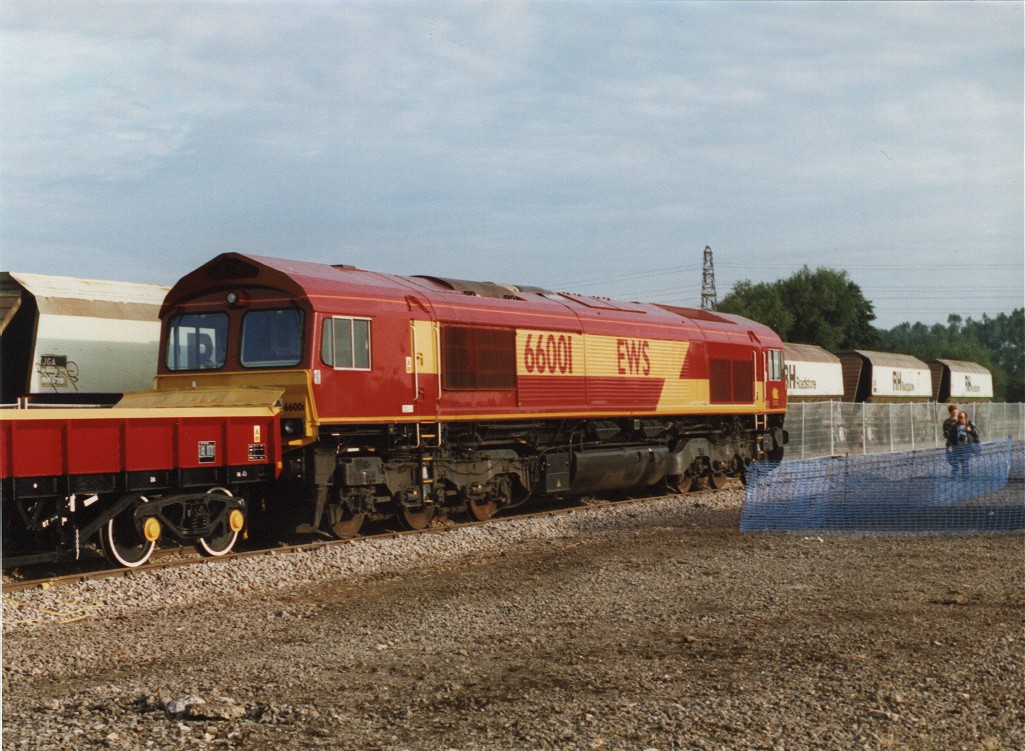 66001 in EWS Livery at Toton.