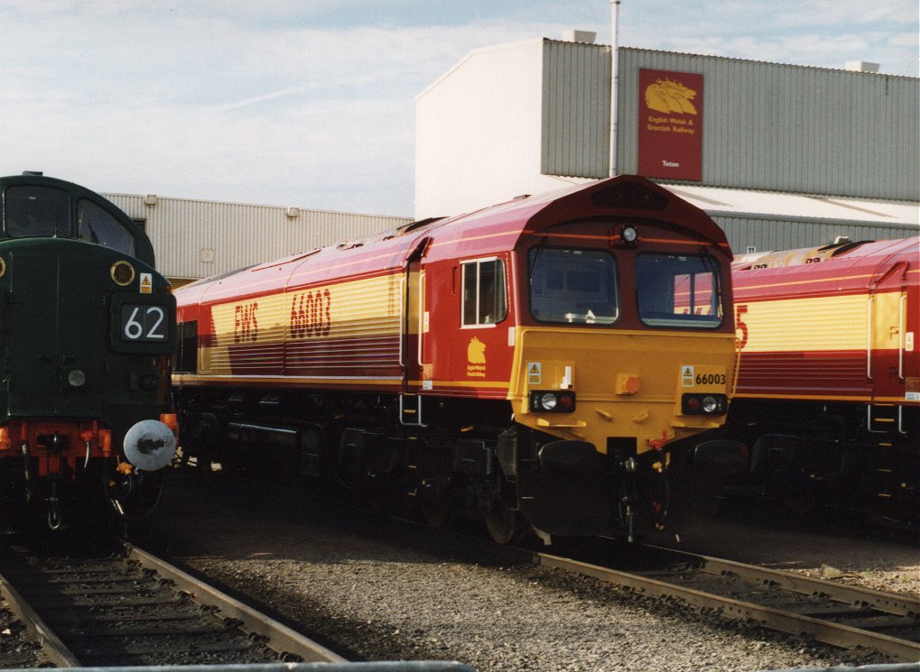 66003 in EWS Livery at Toton.