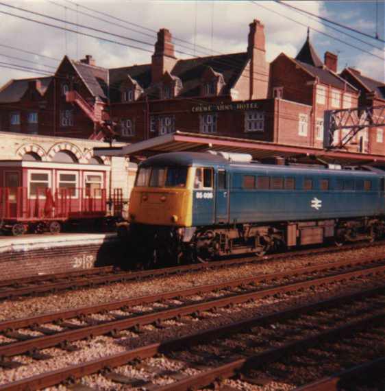 85035 in BR BLue at Crewe.