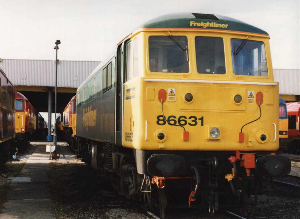 86631 in Freightliner Livery at Toton.