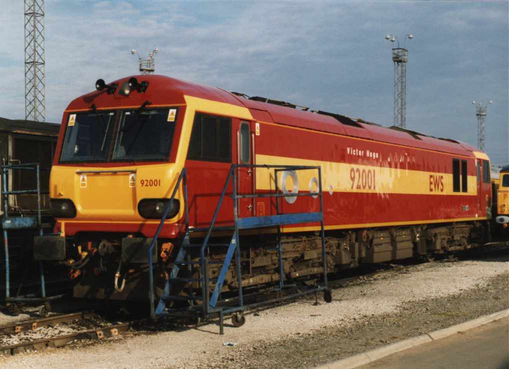 92001 in EWS Livery at Toton.